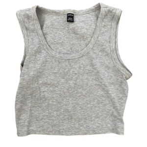 SHEIN Gray Fitted Crop Tank Top